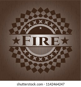 Fire realistic wooden emblem