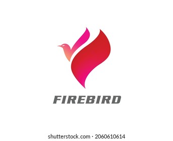 diseño del logo de fire and red bird