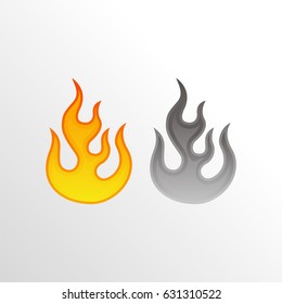 fire with red flame color and monochrome