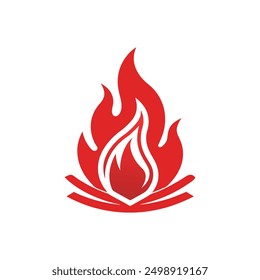 Fuego rojo, ícono de llamas, llamas, hoguera, Ilustración vectorial de diseño de logotipo de fuego, llamas creativas Colección de bola de fuego Iconos de logotipo de vector Ilustración de diseño de símbolo