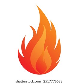 Fuego rojo, icono de llamas, llamas, hoguera, Ilustración vectorial de diseño de logotipo de fuego