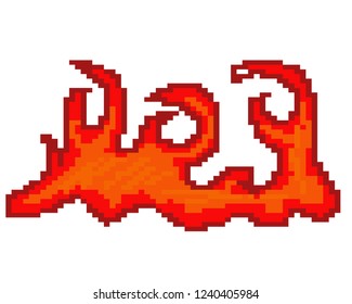 fire Red orange pixel look