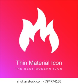 Fire red and pink gradient material white icon minimal design