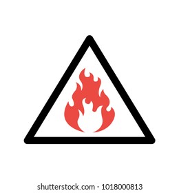 fire red in the triangle icon vector. flammable character isolated