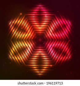 Fire red vector abstract flower