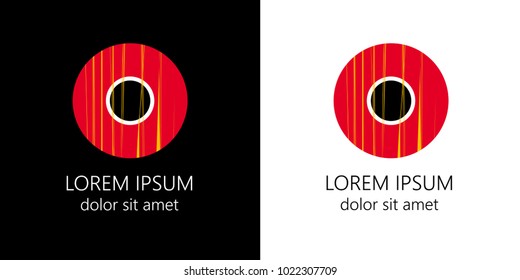 Fire reflected in eye pupil vector sign