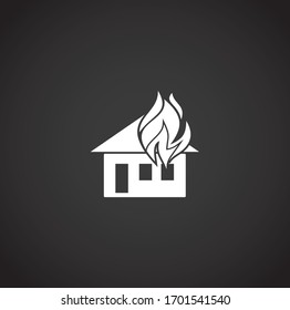 Icono relacionado con el fuego en el fondo para diseño gráfico y web. Símbolo de concepto de ilustración creativa para aplicación web o móvil.