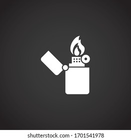 Icono relacionado con el fuego en el fondo para diseño gráfico y web. Símbolo de concepto de ilustración creativa para aplicación web o móvil.