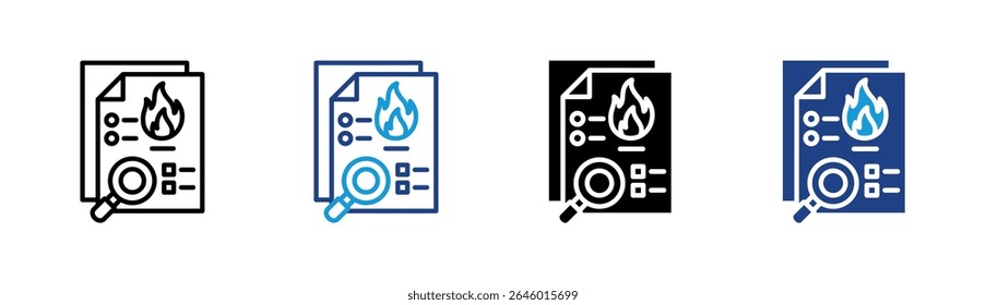 Elemento de icono de informe de incendio para diseño
