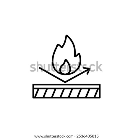 fire resistance icon Flat logo isolated symbol
