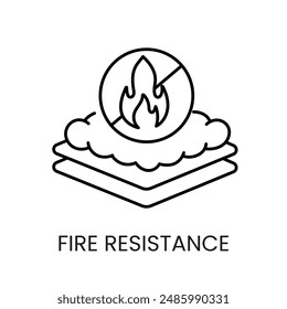 Fire resistance line vector icon with editable stroke