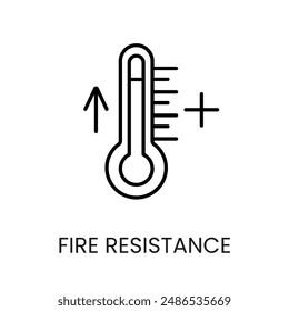 Fire resistance line vector icon with editable stroke