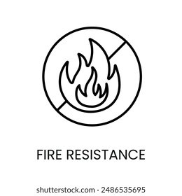 Icono de Vector de línea resistente al fuego con trazo editable