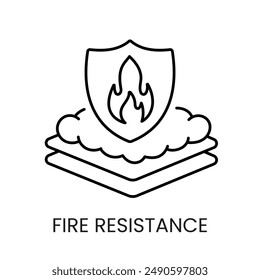 Fire resistance line vector icon with editable stroke