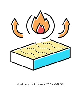 fire resistance mineral wool color icon vector. fire resistance mineral wool sign. isolated symbol illustration