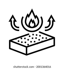 fire resistance mineral wool line icon vector. fire resistance mineral wool sign. isolated contour symbol black illustration