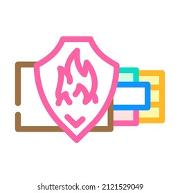 vector de icono de color de cables resistentes al fuego. señal de cables resistentes al fuego. ilustración de símbolo aislado