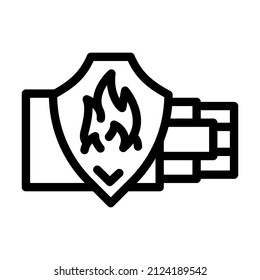 fire resistant cables line icon vector. fire resistant cables sign. isolated contour symbol black illustration