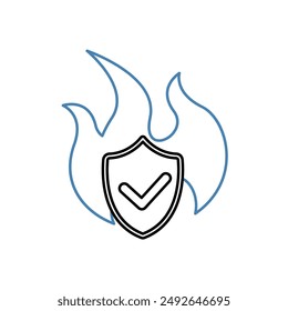 fire resistant concept line icon. Simple element illustration.fire resistant concept outline symbol design.