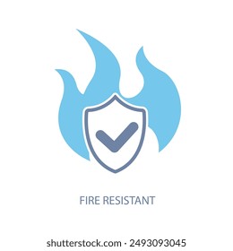 fire resistant concept line icon. Simple element illustration.fire resistant concept outline symbol design.