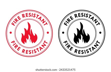 Fire resistant design logo template illustration