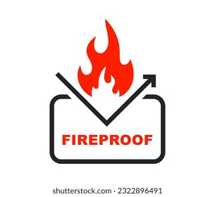 Fire resistant icon. Fireproof icon. Fire resistant material sign. Vector illustration.