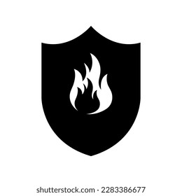 Fire resistant icon symbol trendy style on white background..eps
