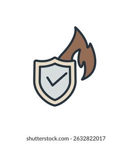 fire resistant icons isolated on White Background. Flat style design