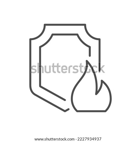 Fire resistant material line icon
