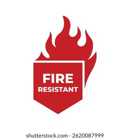 Signo resistente al fuego aislado sobre fondo blanco.
