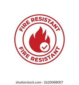 Sinal resistente ao fogo isolado no fundo branco.
