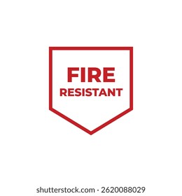 Signo resistente al fuego aislado sobre fondo blanco.