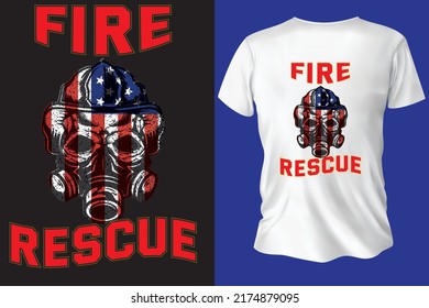 Fire Resuce T Shirt Design.Firefighter creative t-shirt design vector. Graphic shirt design. Firefighters apparel. Print template for t shirt.