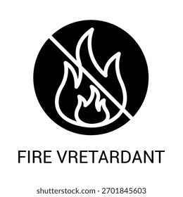 Brandhemmender Schutz Symbol bearbeitbarer Vektorstrich
