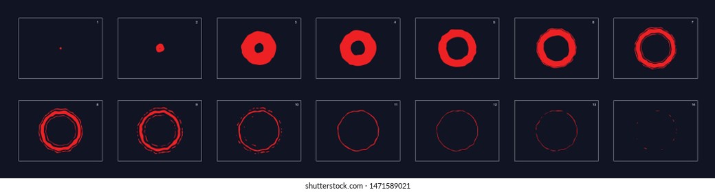 fire ring Animation. Smoke animation. Sprite sheet for game or cartoon or animation