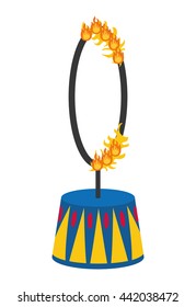 Fire Ring Icon. Circus And Carnival Design. Vector Graphic