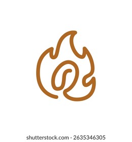 Incêndio assado ícone do café Design