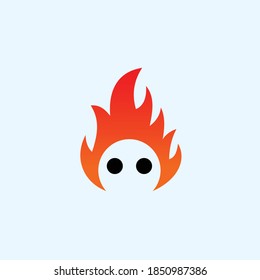 fire robot logo design vector illustration