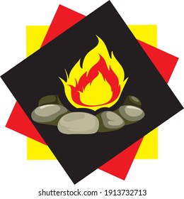 Fire Rock in Vector symbol