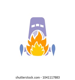 Fire Rocket Logo Icon Design