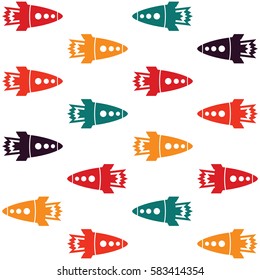 The fire rocket pattern on the white background