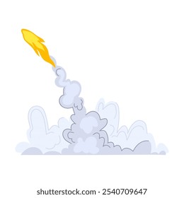 fire rocket smoke trail cartoon. speed exhaust, plume trajectory, boost energy fire rocket smoke trail sign. isolated symbol vector illustration