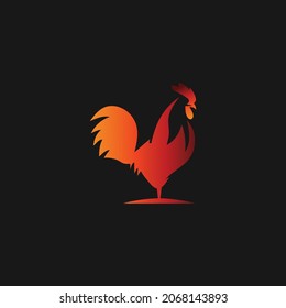Fire rooster logo symbol of masculinity