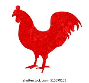 fire rooster symbol of new year 2017
