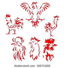 Fire Rooster vector illustration