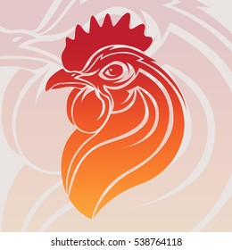 Fire Rooster Vector Illustration