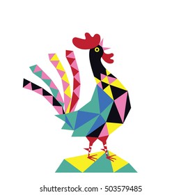 Fire rooster. Vector illustration. Symbol of the 2017 New Year .