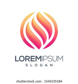 fire round gradient color logo design