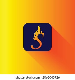 Diseño del logotipo del icono de la carta de Fire S