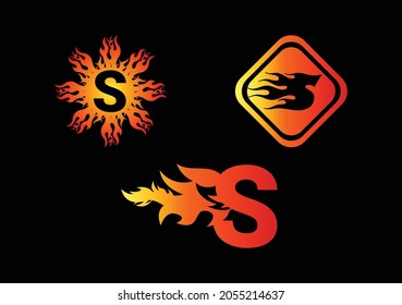 Plantilla De Diseño De Icono Y Logotipo De Letra De Fire S